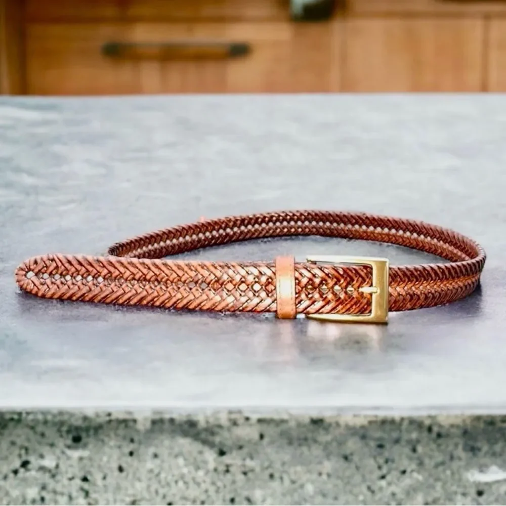 Classic and Chic Dockers Leather Belt Brown Incredible Braided Size 42/105 EUC